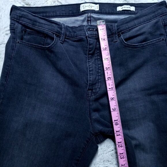 Jessica Simpson Jeans Womens 12/31 Black High Rise Crop Boot Dark Wash Denim - Picture 4 of 12